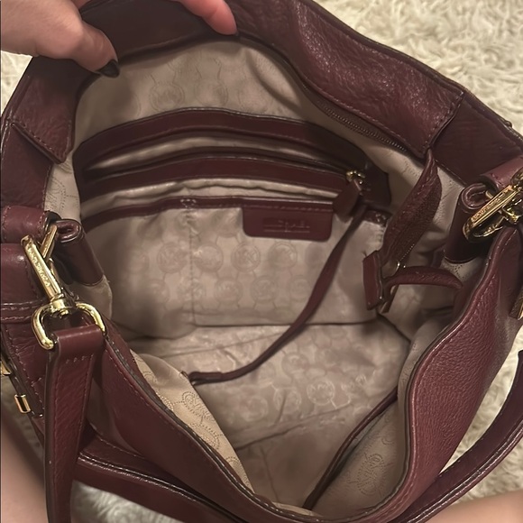 Michael Kors Burgundy Leather Shoulder Bag - Picture 3 of 3